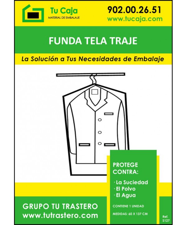 Funda de Traje Translucida 60 x 135 cm