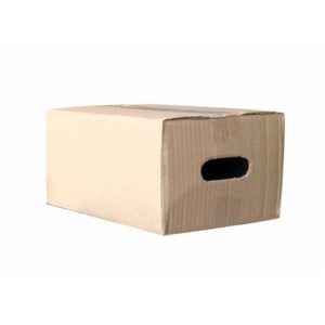 Caja de cartón marrón 32 x 22 x 15 c/asas